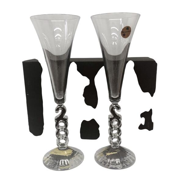 NIB Cristal D Arques Collectible Y2K Millennium Champagne flute glasses - Picture 16 of 16